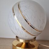 White Clichy Glass Globe Touch Lamp