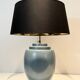 Blue ceramic lamp by Kosta