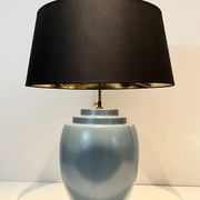 Blue ceramic lamp by Kosta