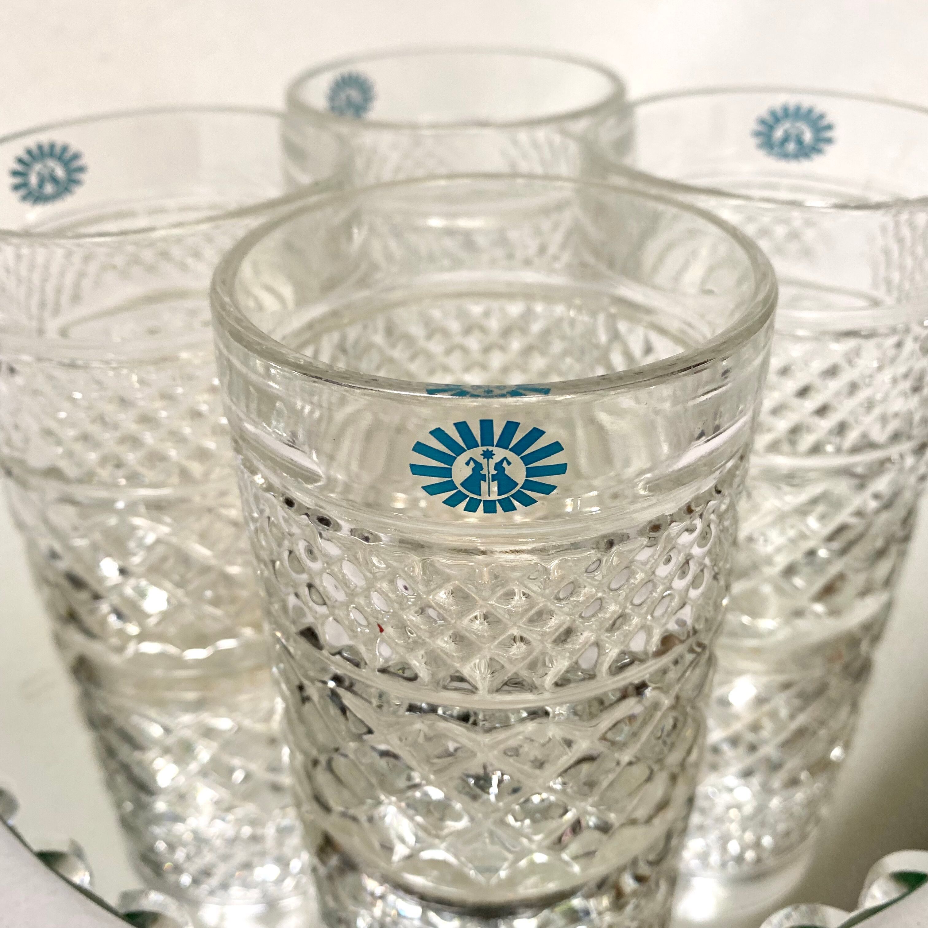 Vintage advertising water glasses