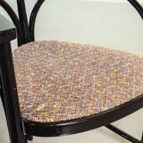 4 Wooden Black Lacquered Thonet Triangle Dining Chairs Model 87, 1980s