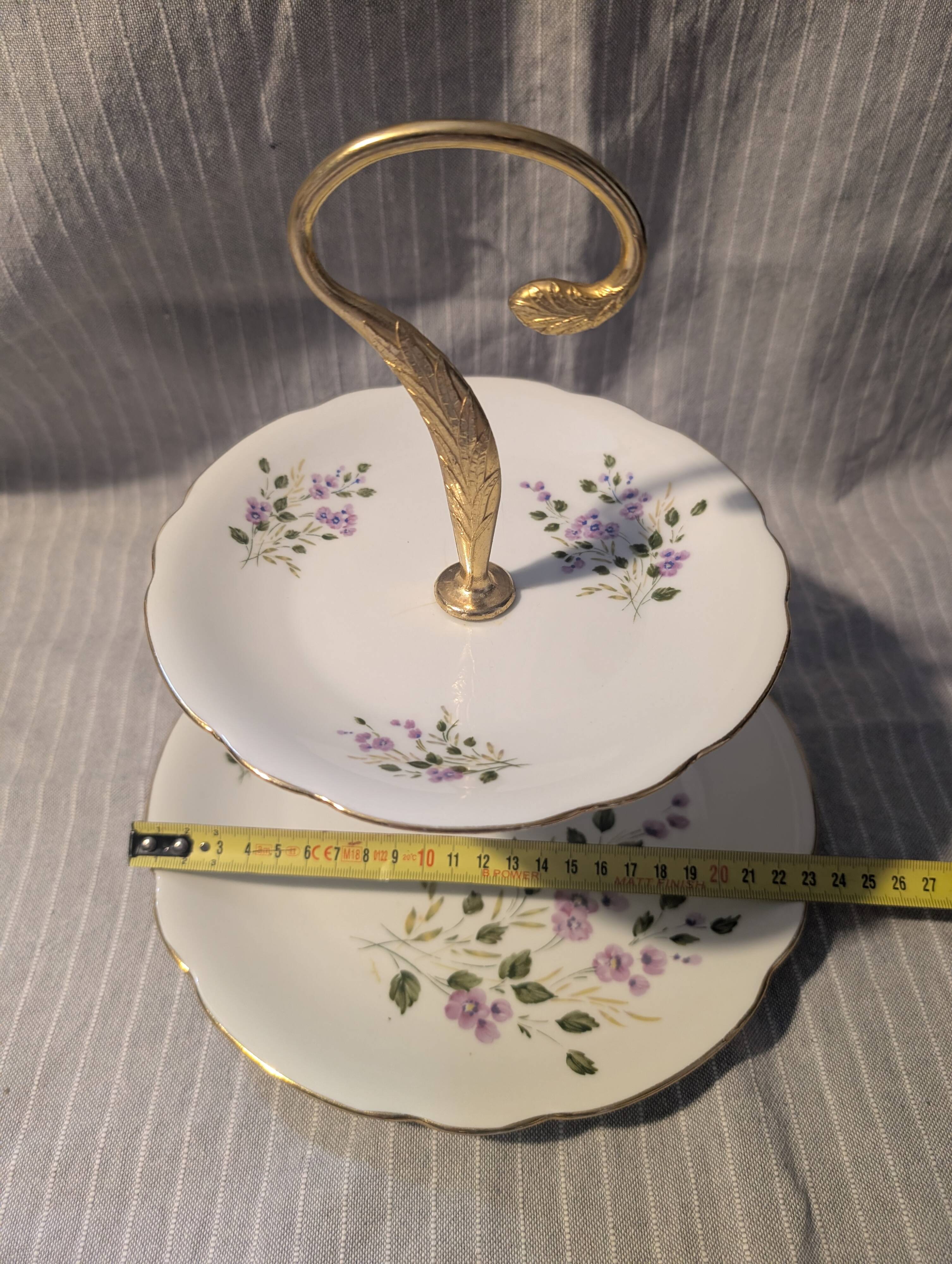 Vintage cake stand in Berry porcelain (CNP) - Violet decoration