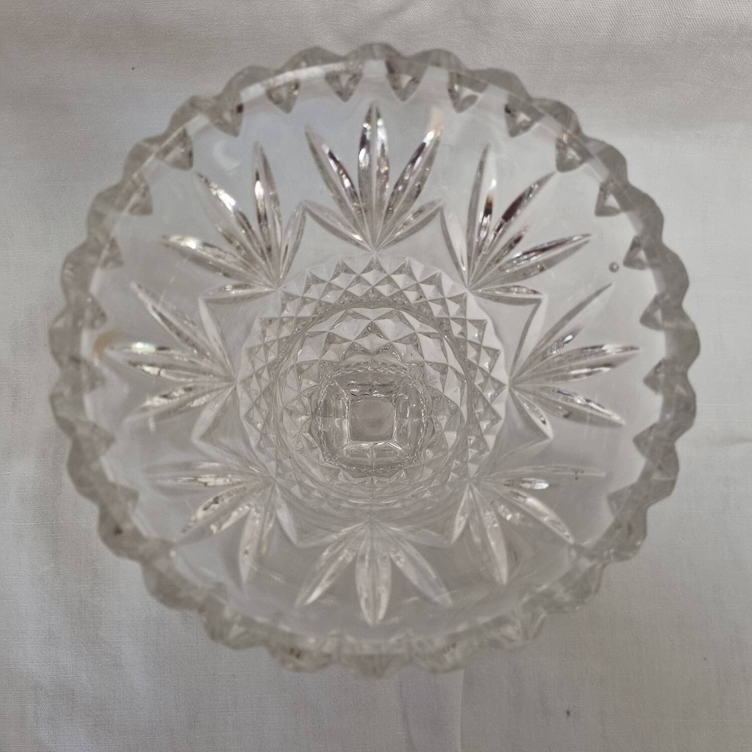 Bohemian crystal pedestal vase