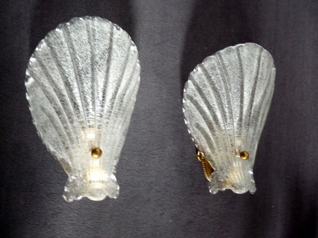 Wall lamps glass shells barovier toso murano