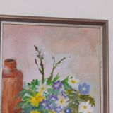 Original Swedish Oil on Canvas – “Vase of Flowers” by Carola Bergling