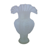 Vase corolle fleurs en verre opaline