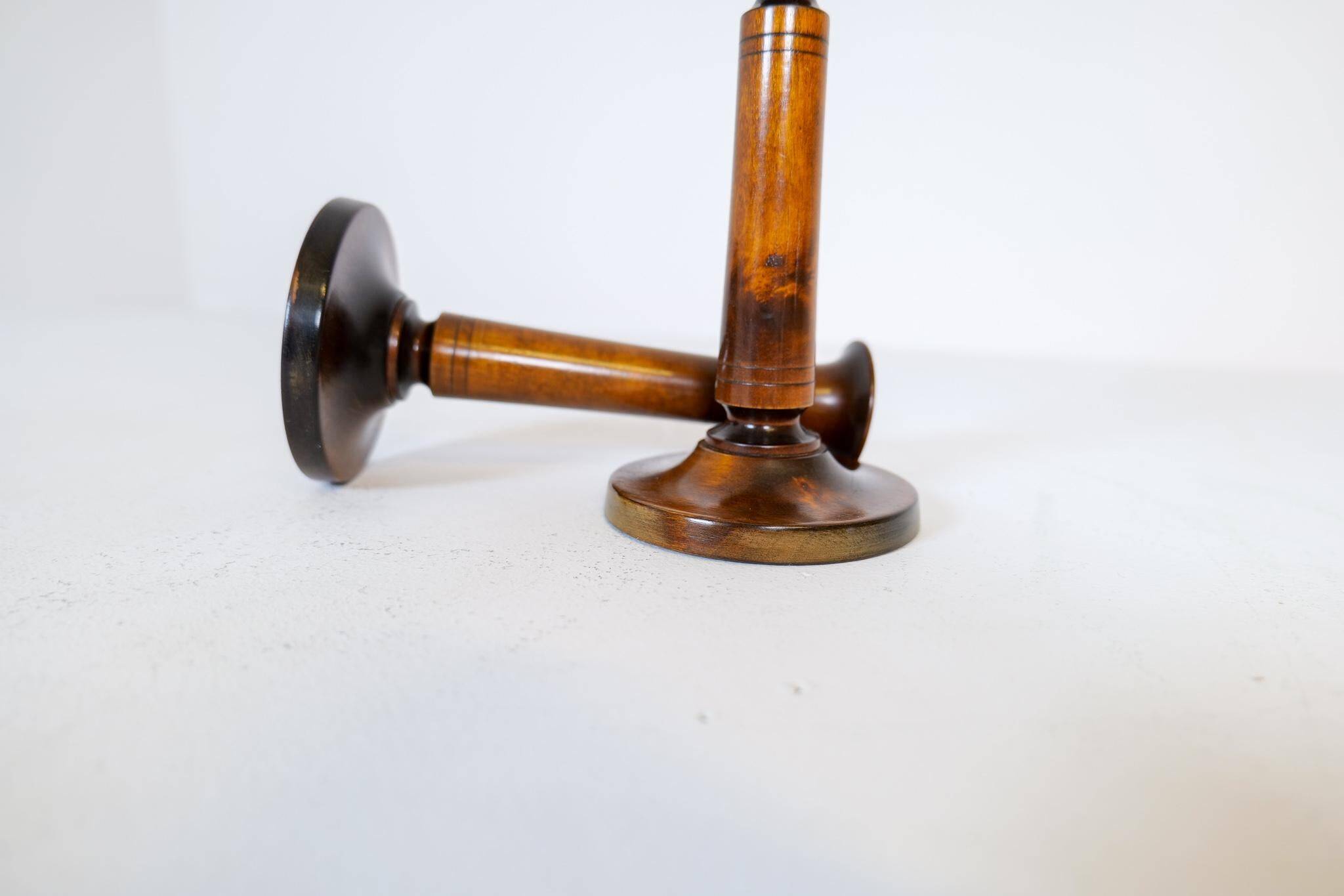 Mid-century set of 4 birch candlesticks by Carl Malmsten, Sweden, 1960s.