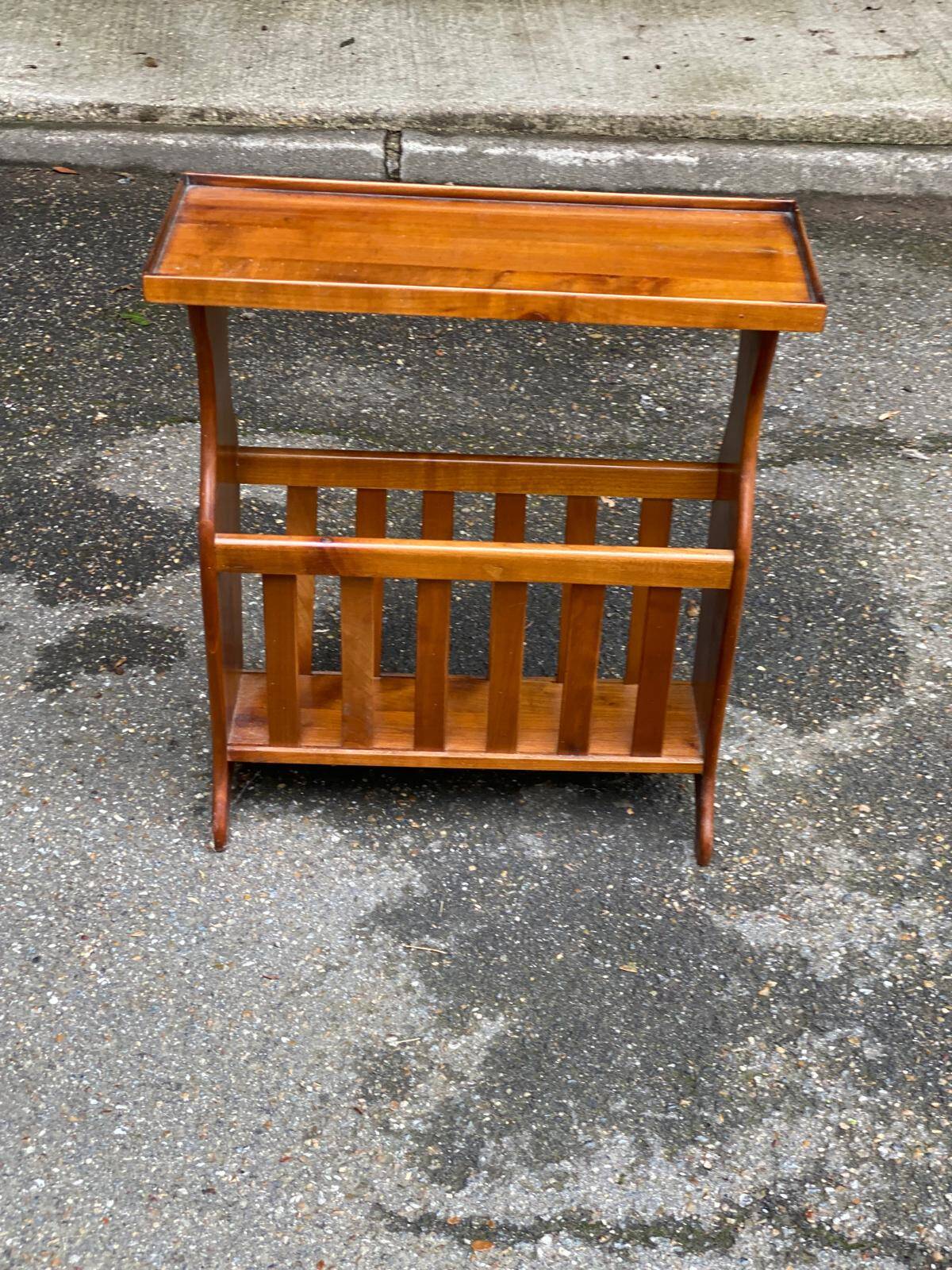Magazine rack document holder in solid light oak satin wood