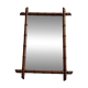 Large turned wooden bamboo mirror, 55 x 78 cm, circa 1900