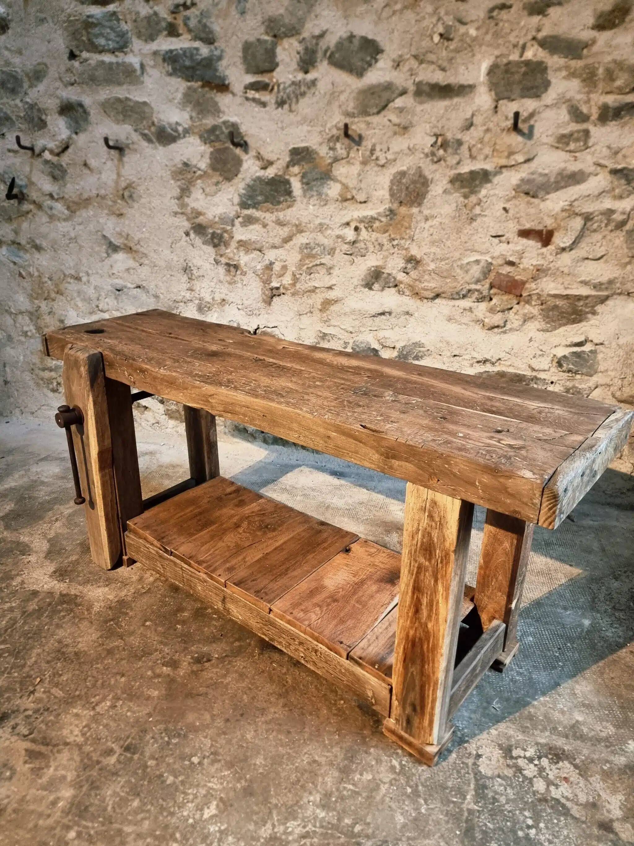 Antique oak workbench, circa 1900