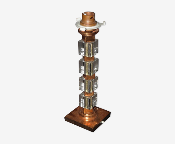 Lampe de table verre cuivre