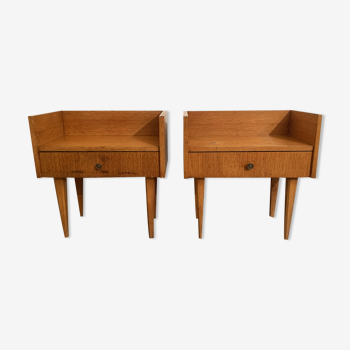 Pair of vintage teak bedside tables from the 60s.