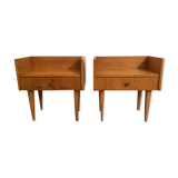 Pair of vintage teak bedside tables from the 60s.