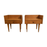 Pair of vintage teak bedside tables from the 60s.