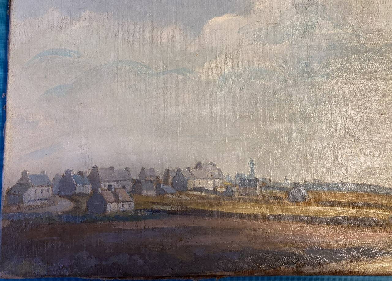 Tableau ancien , paysage breton signé, début XX siècle