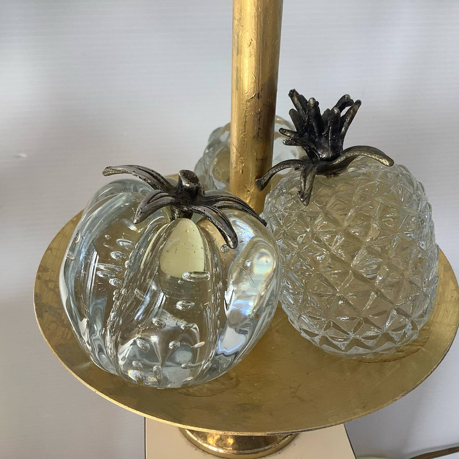 Le Dauphin Pair of Frugiere Lamps 1960-1970 Fruit Crystal Hollywood Re