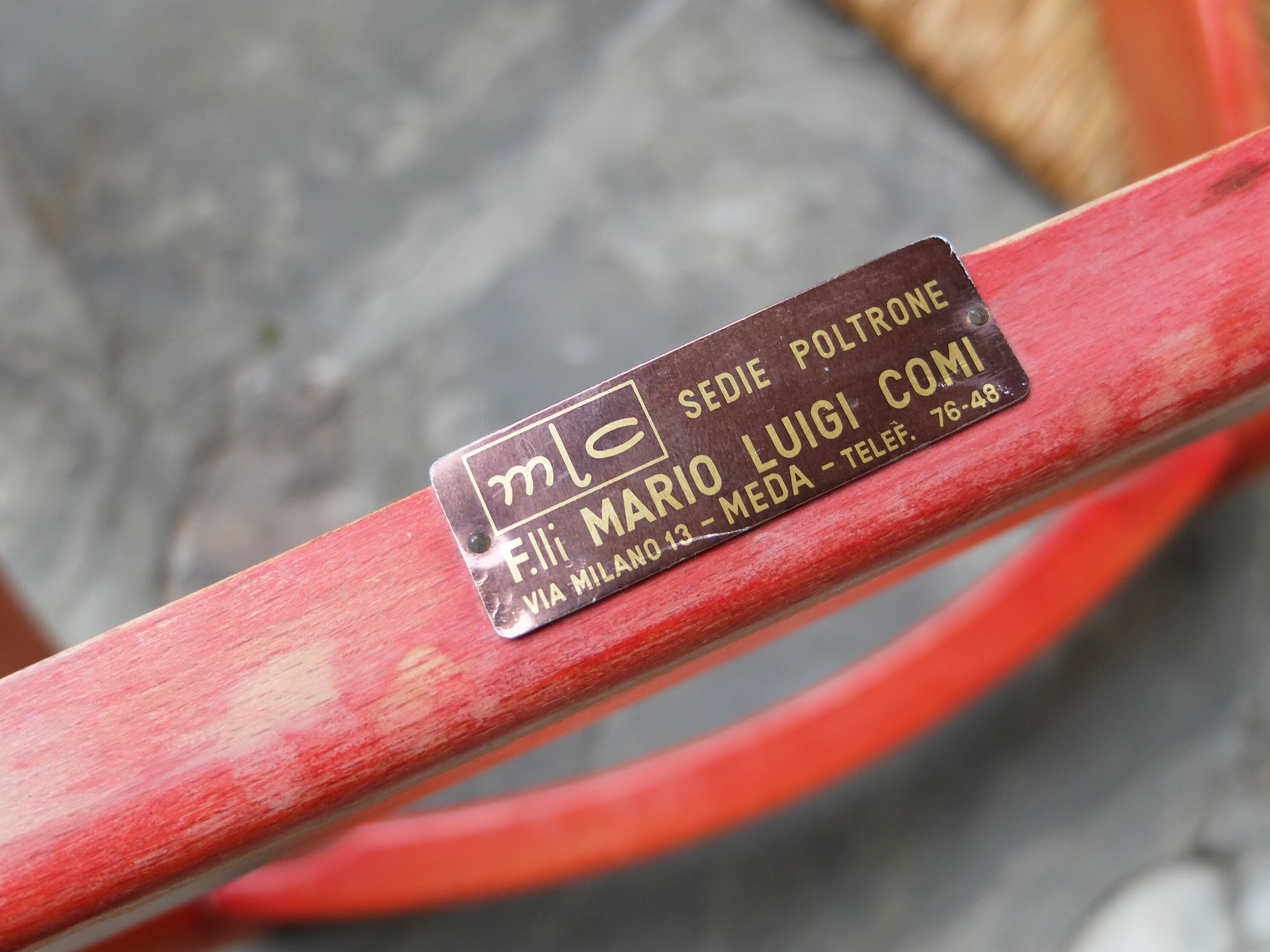 Vico Magistretti red carimate chair for Mario Luigi Comi, Italy