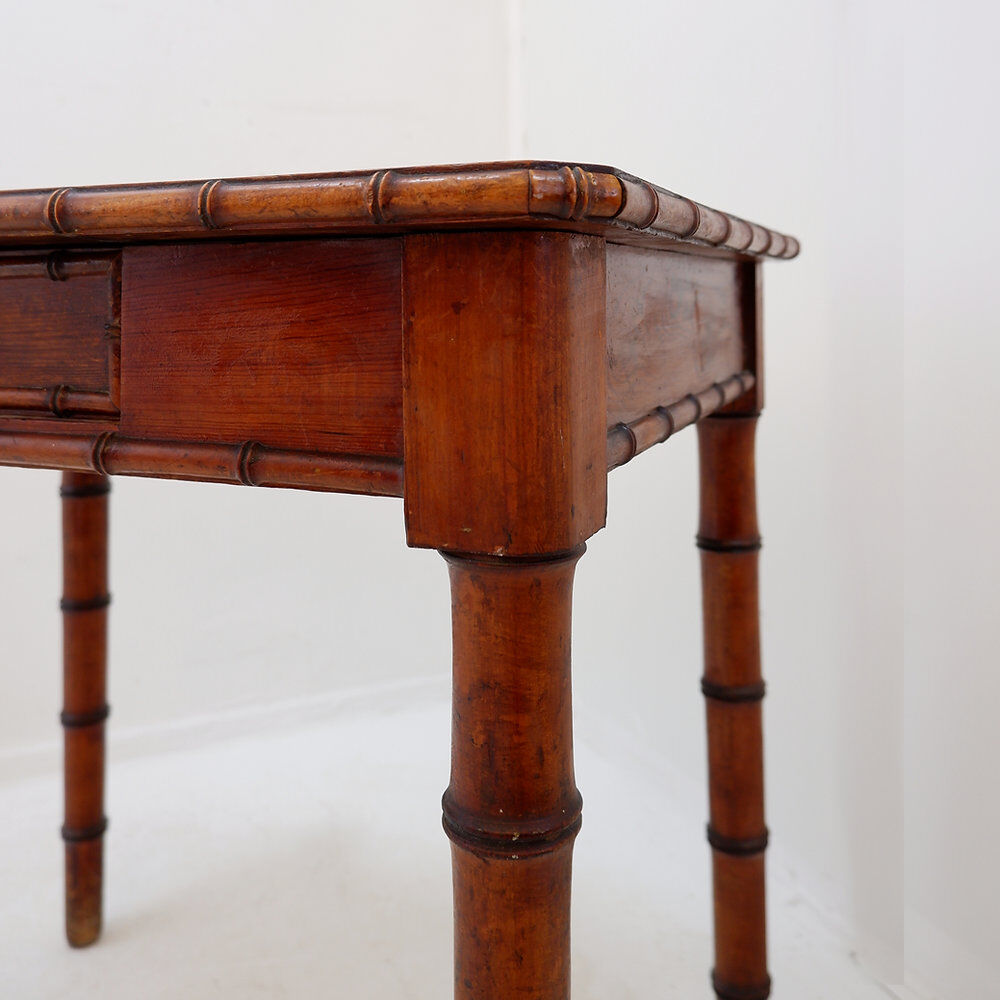 French faux bamboo desk in pine - Early 20th century