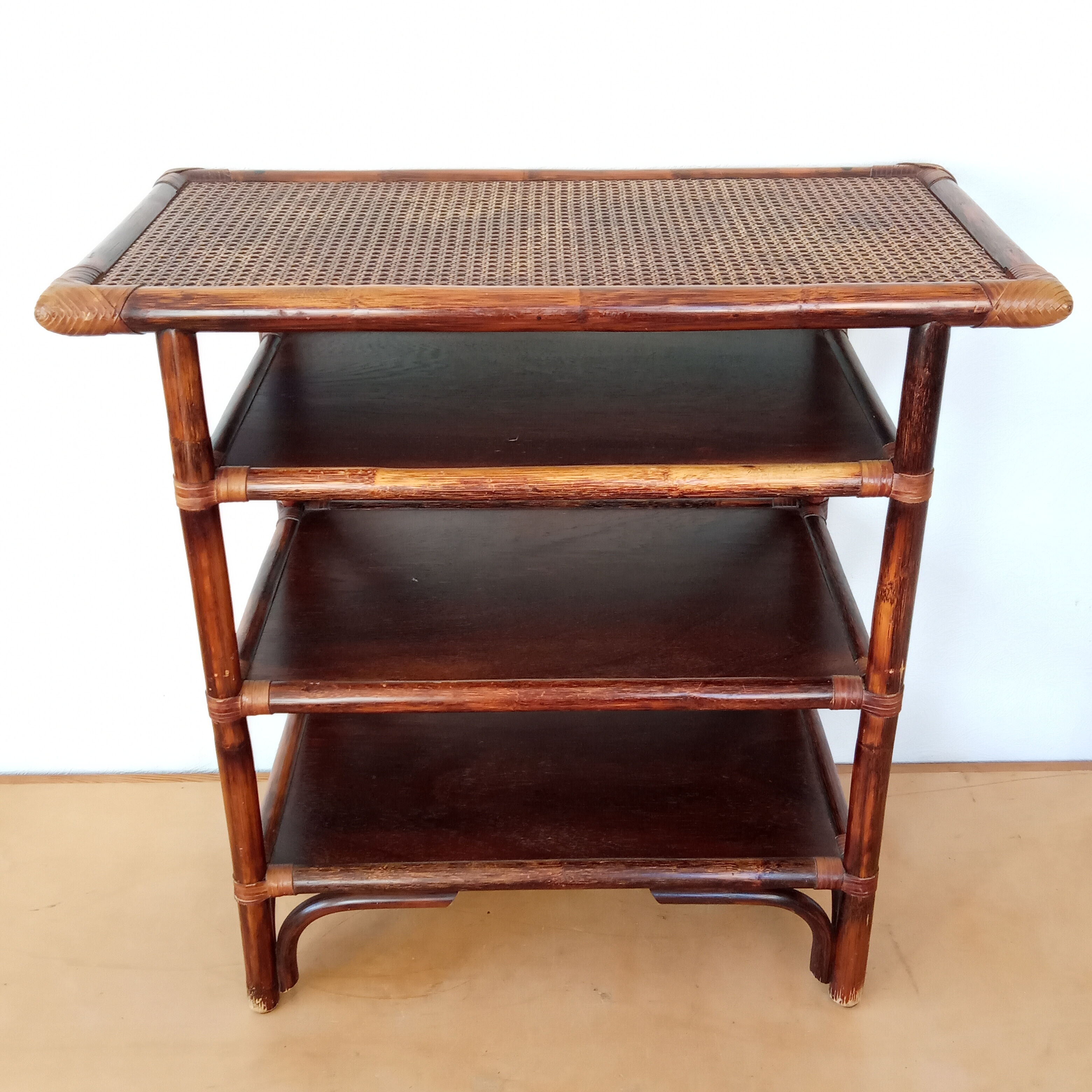 Rattan side table from the 70s/80s