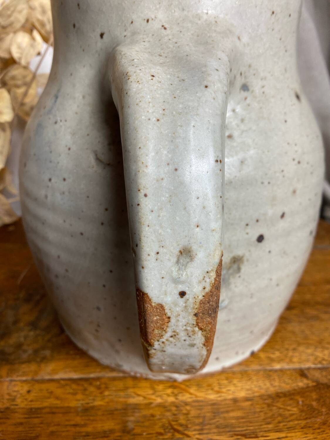 Large pyrite stoneware pitcher
