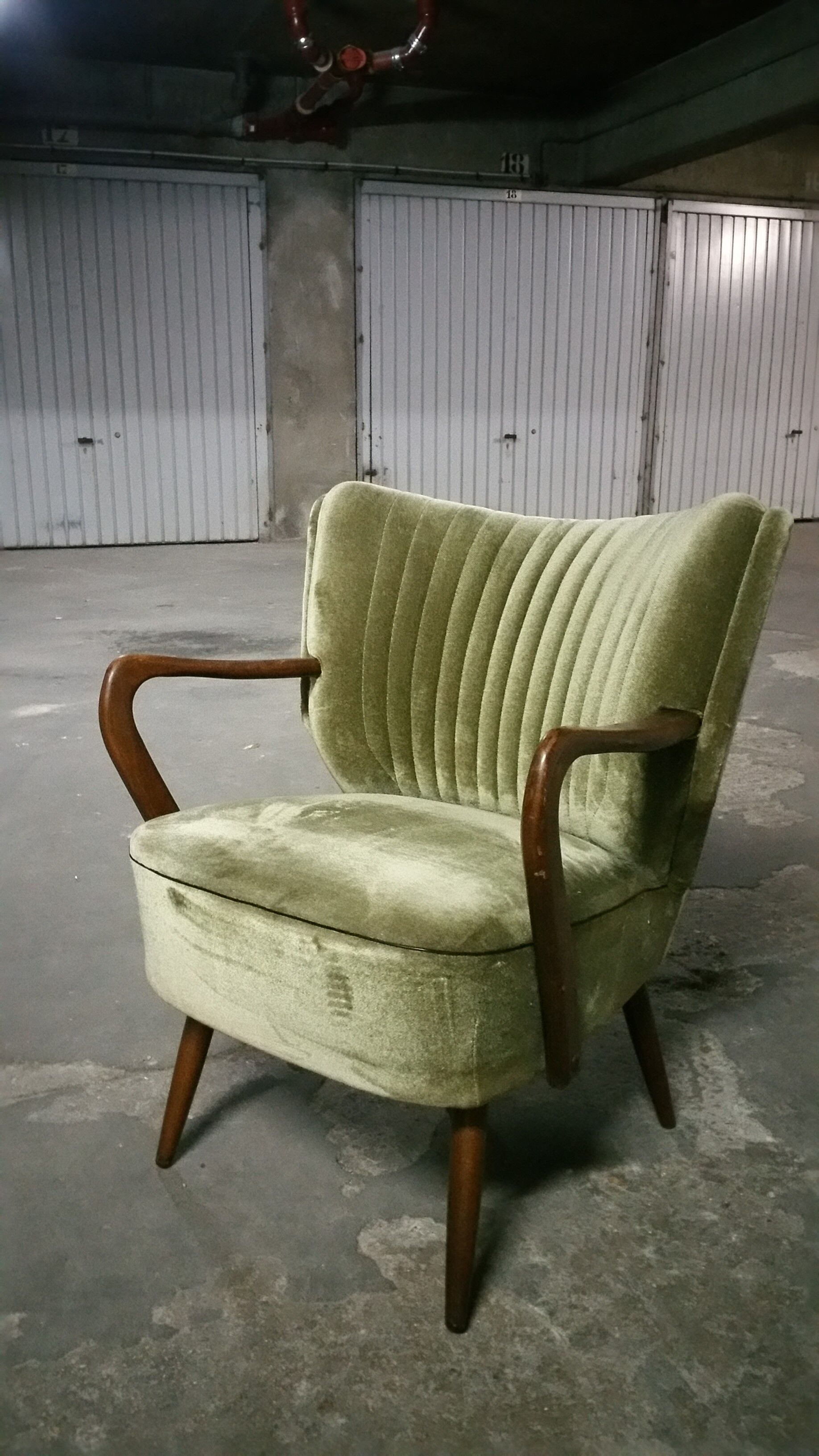 Chair vintage green 50-60 years