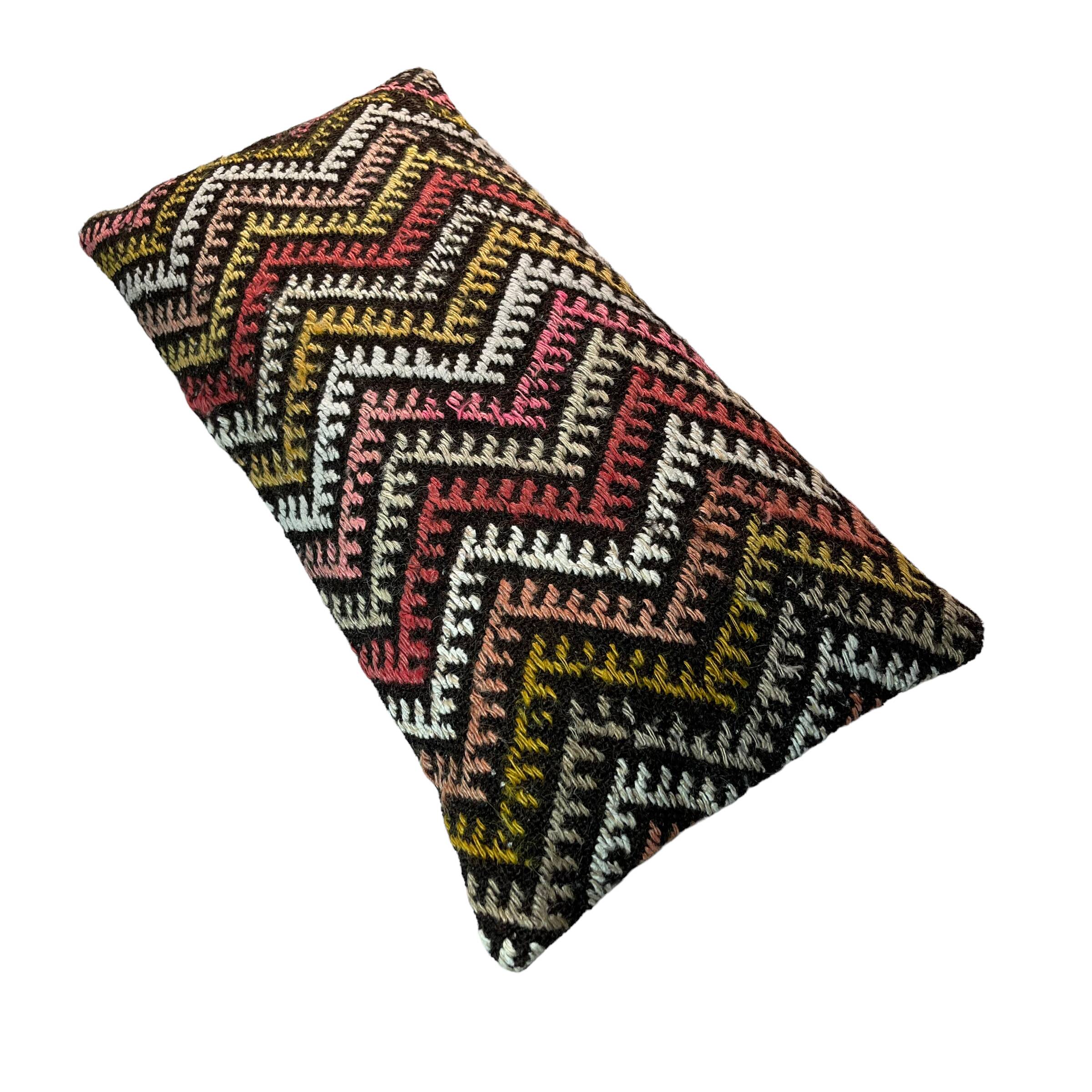 Vintage turkish kilim cushion cover , 30 x 60 cm