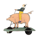 Old hand-painted metal pull toy