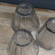 3 conical jam jars, blown glass