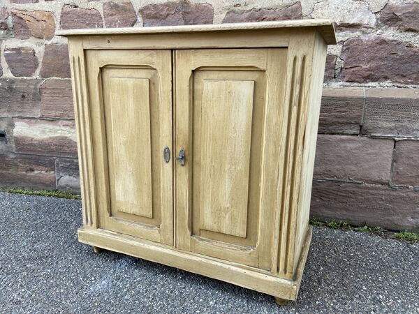 Petit meuble alsacien rustique vers 1900 sapin peint buffet meuble métier art populaire enfilade