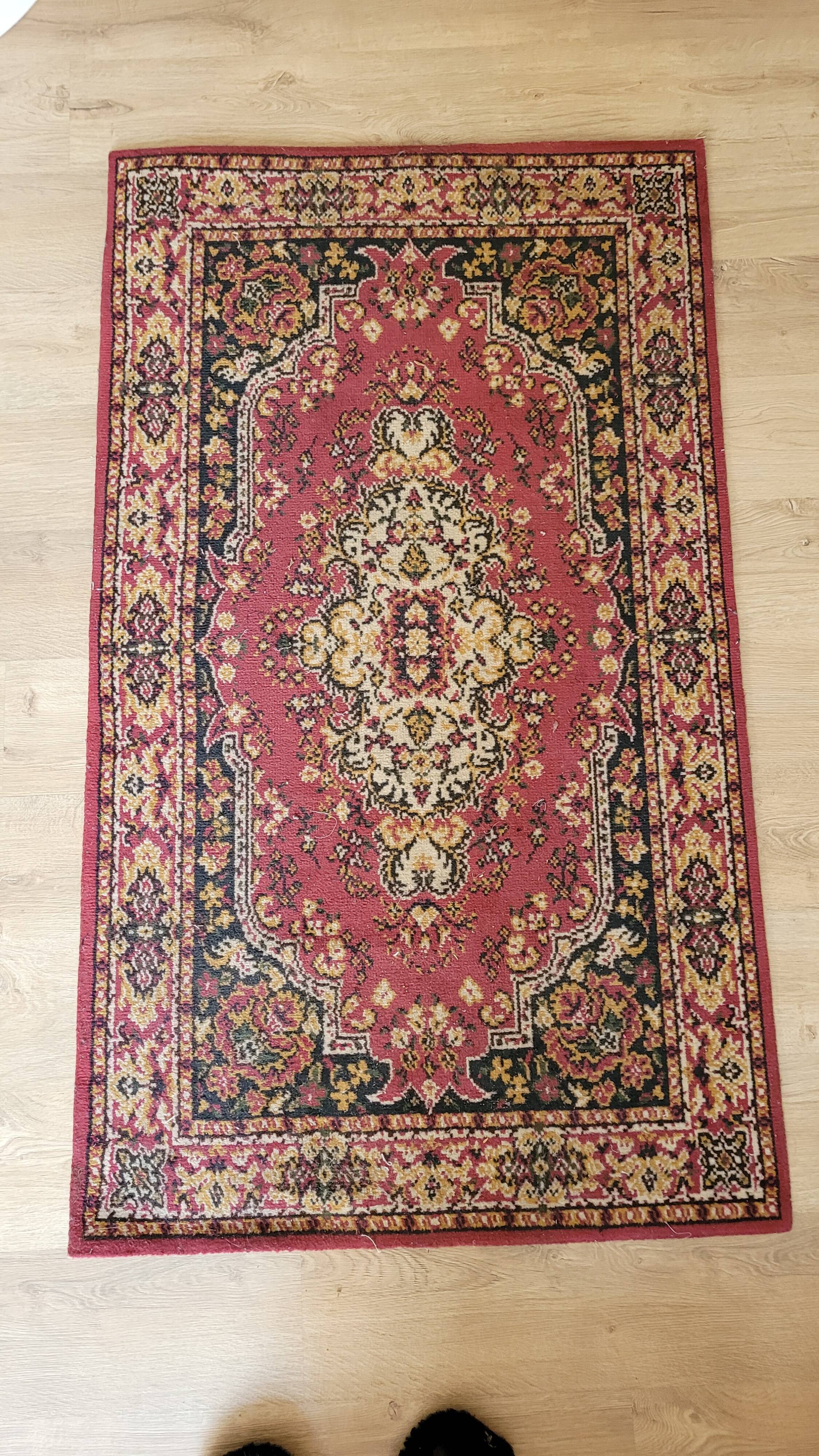 Wool and red cotton carpets