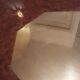 Jean Claude Mahey octagonal table magnifying glass and brass