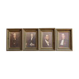 Lot de 4 cadres à canaux et portraits d'aïeux (photos)