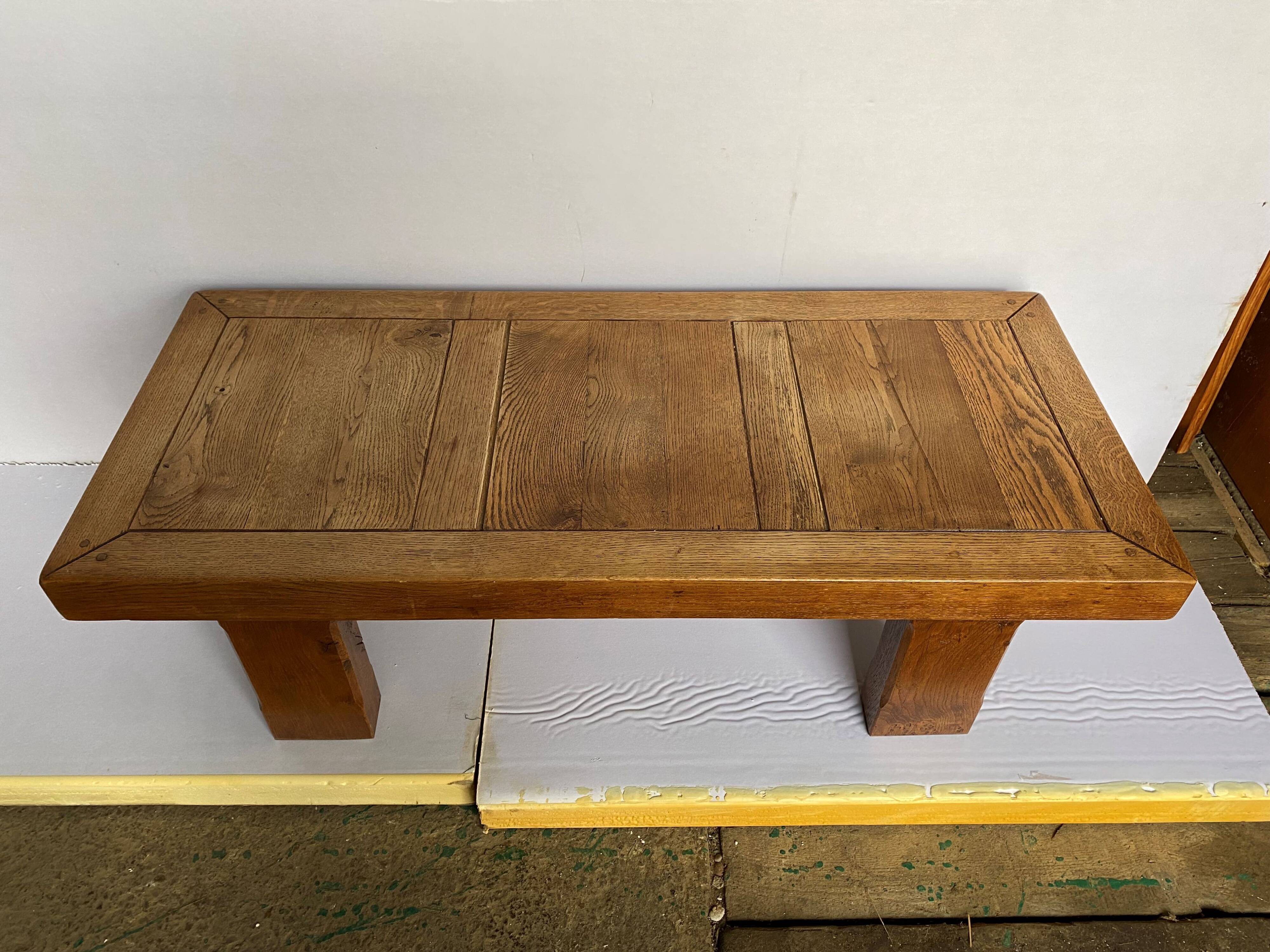 Rustic solid oak farmhouse coffee table 1950