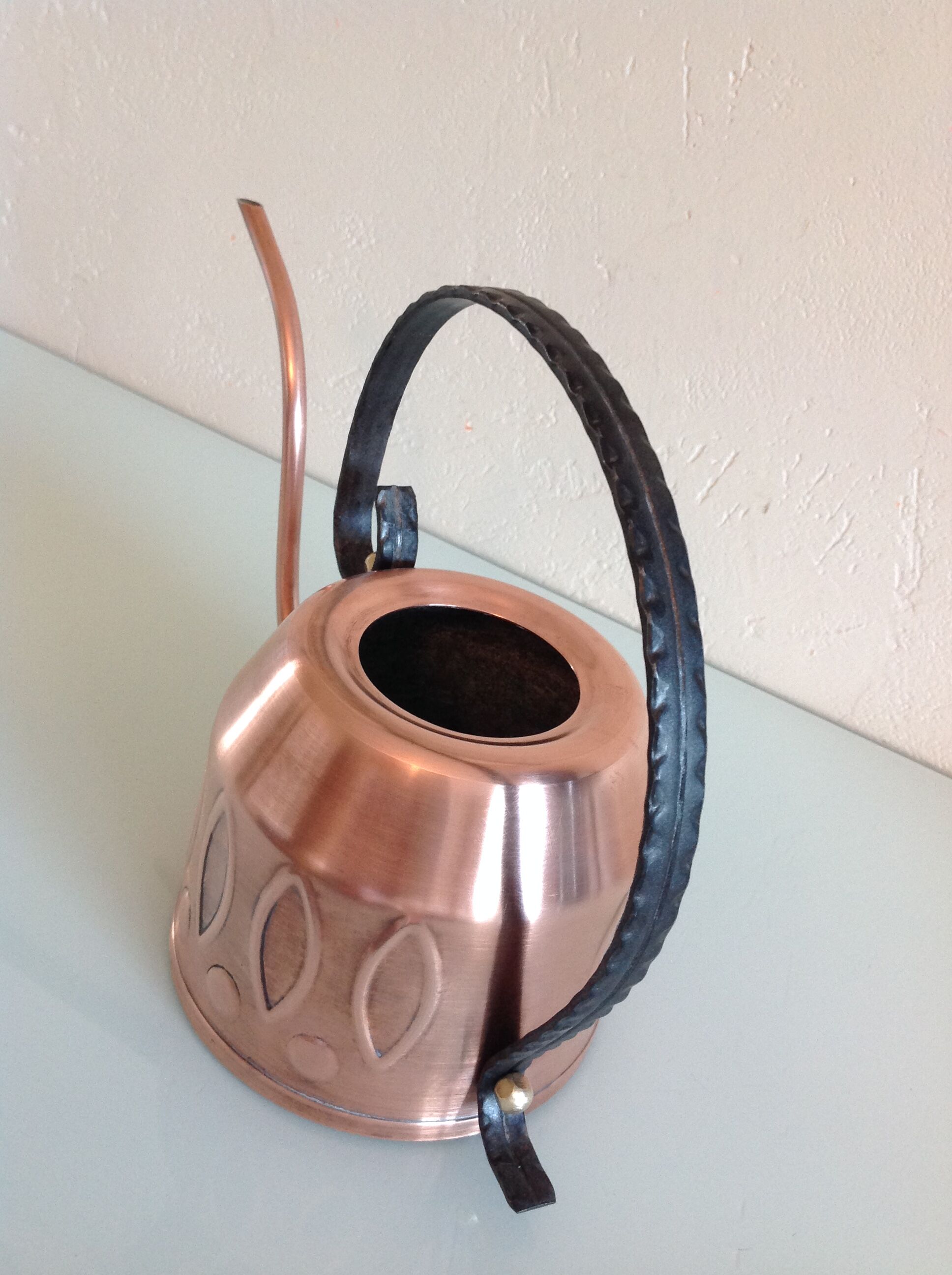 Vintage red copper watering can 60s/70s