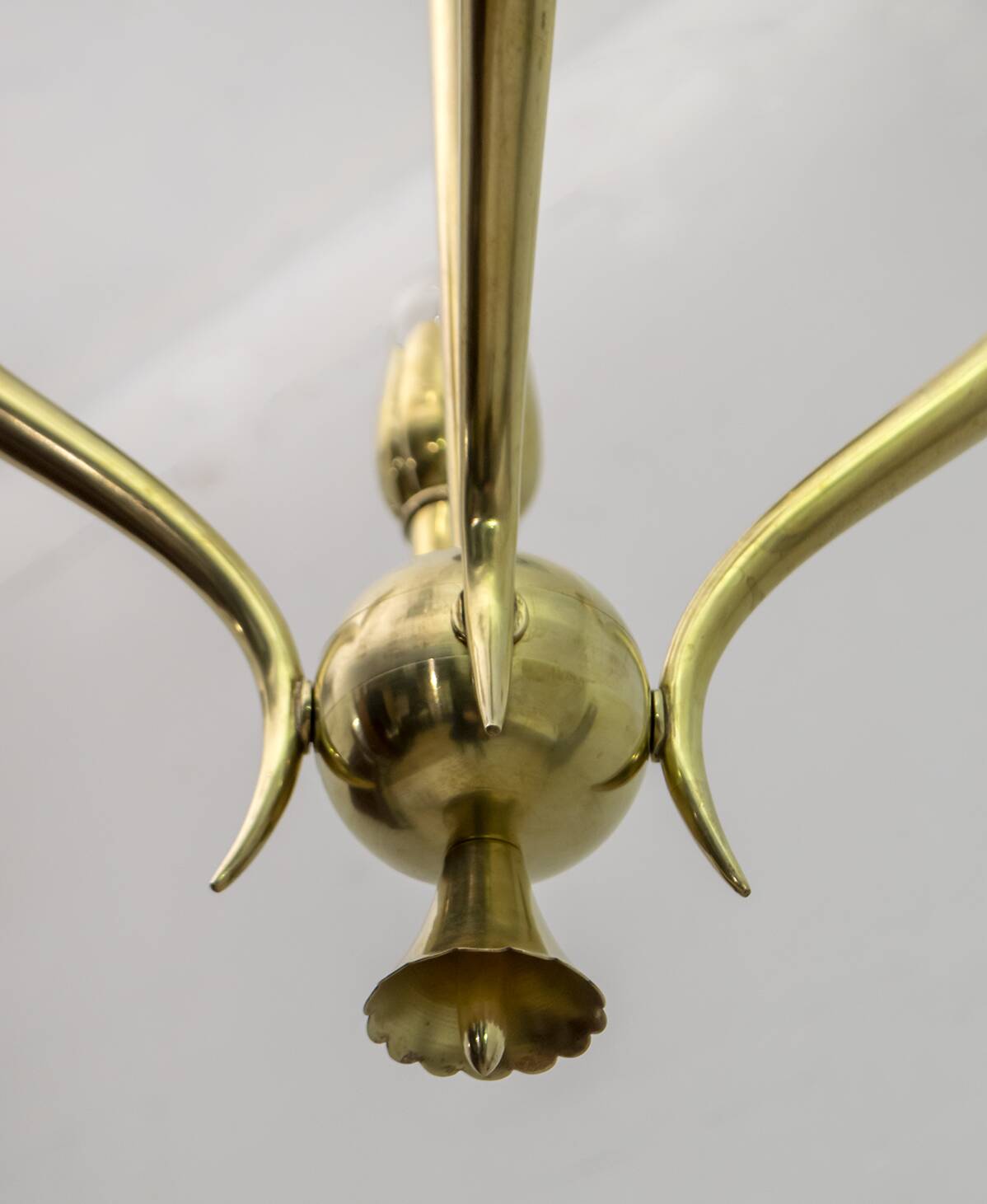 Art Deco Italian Brass Chandelier, 1940s