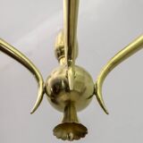 Art Deco Italian Brass Chandelier, 1940s