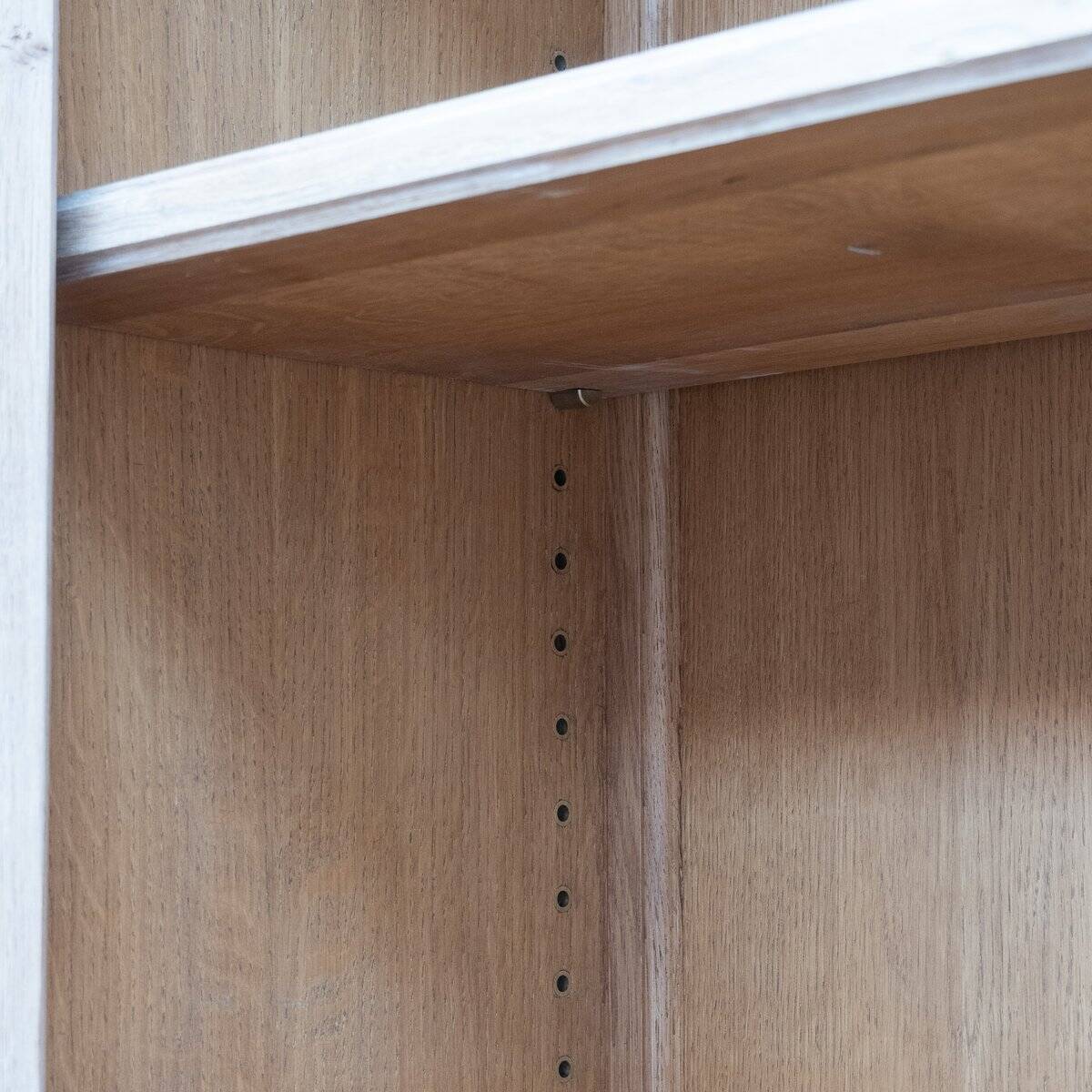 Raw Oak Display Bookcase, France, 1950