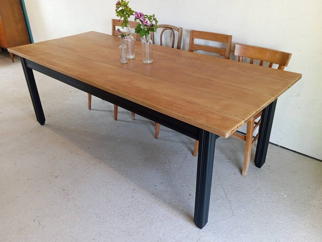 Solid oak farmhouse table 213 cm