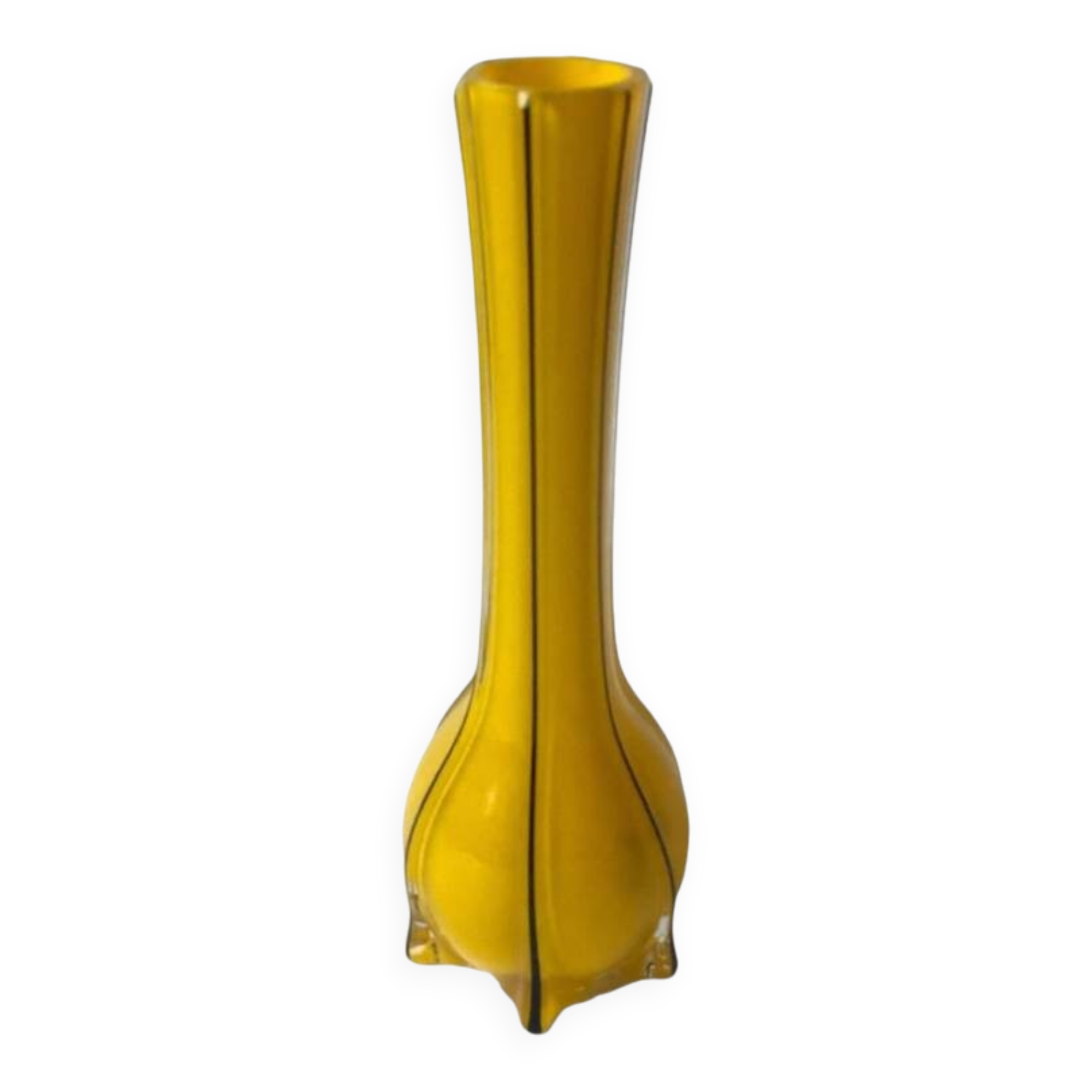 Vase Soliflore Jaune “Tango” — Michaël Powolny pour Loetz — Art Déco