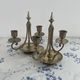 Pair of candlesticks, gilded and enamelled brass, Art Nouveau, early 20th century