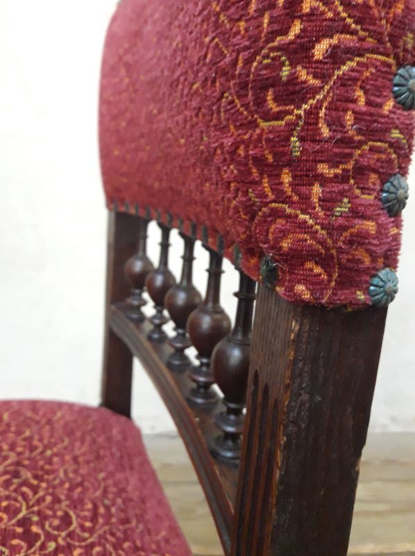 Series of 6 reupholstered Renaissance style chairs