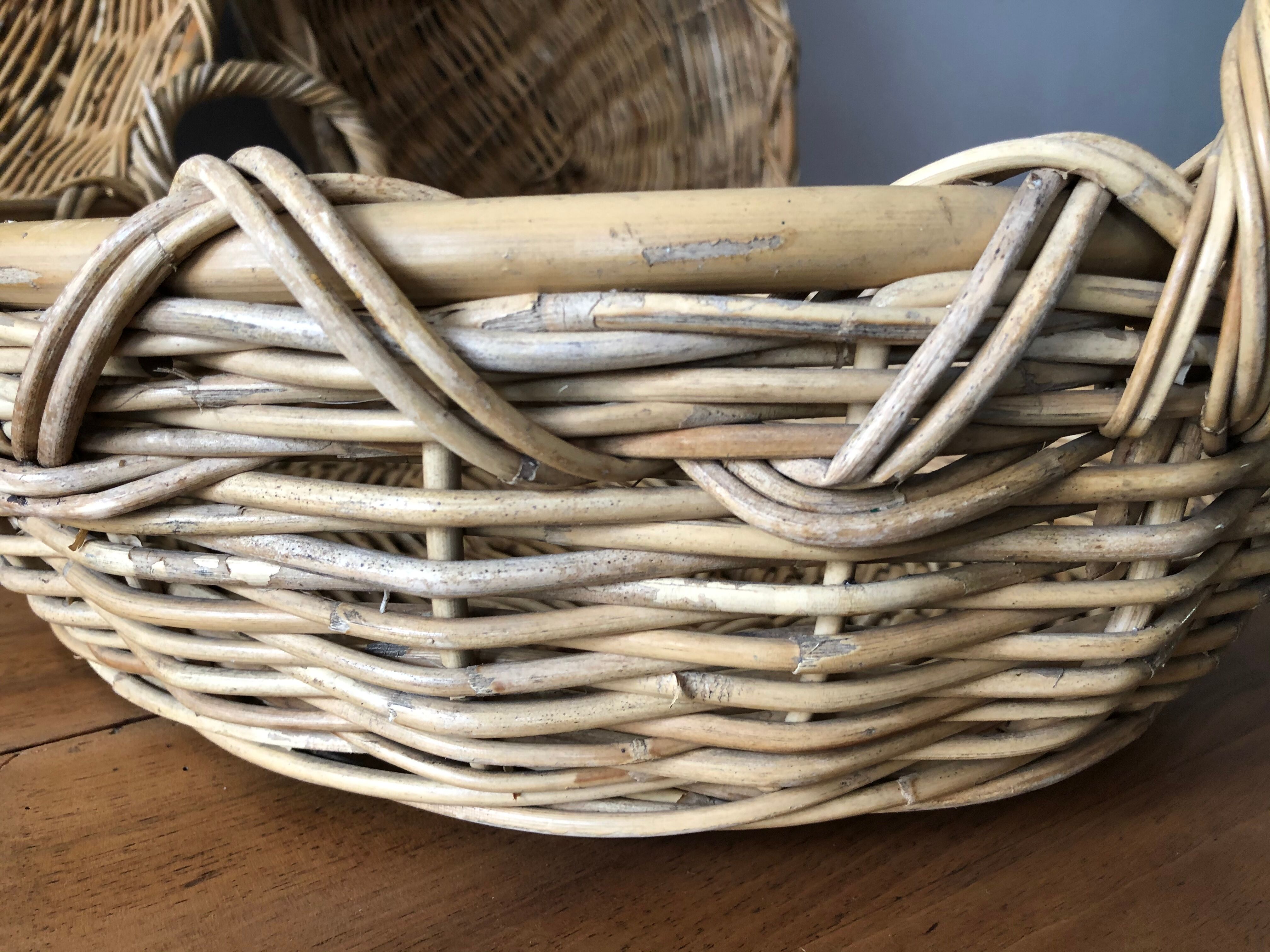 Lot of 3 rattan baskets