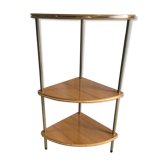 Brass and wood corner shelf in the 1960s