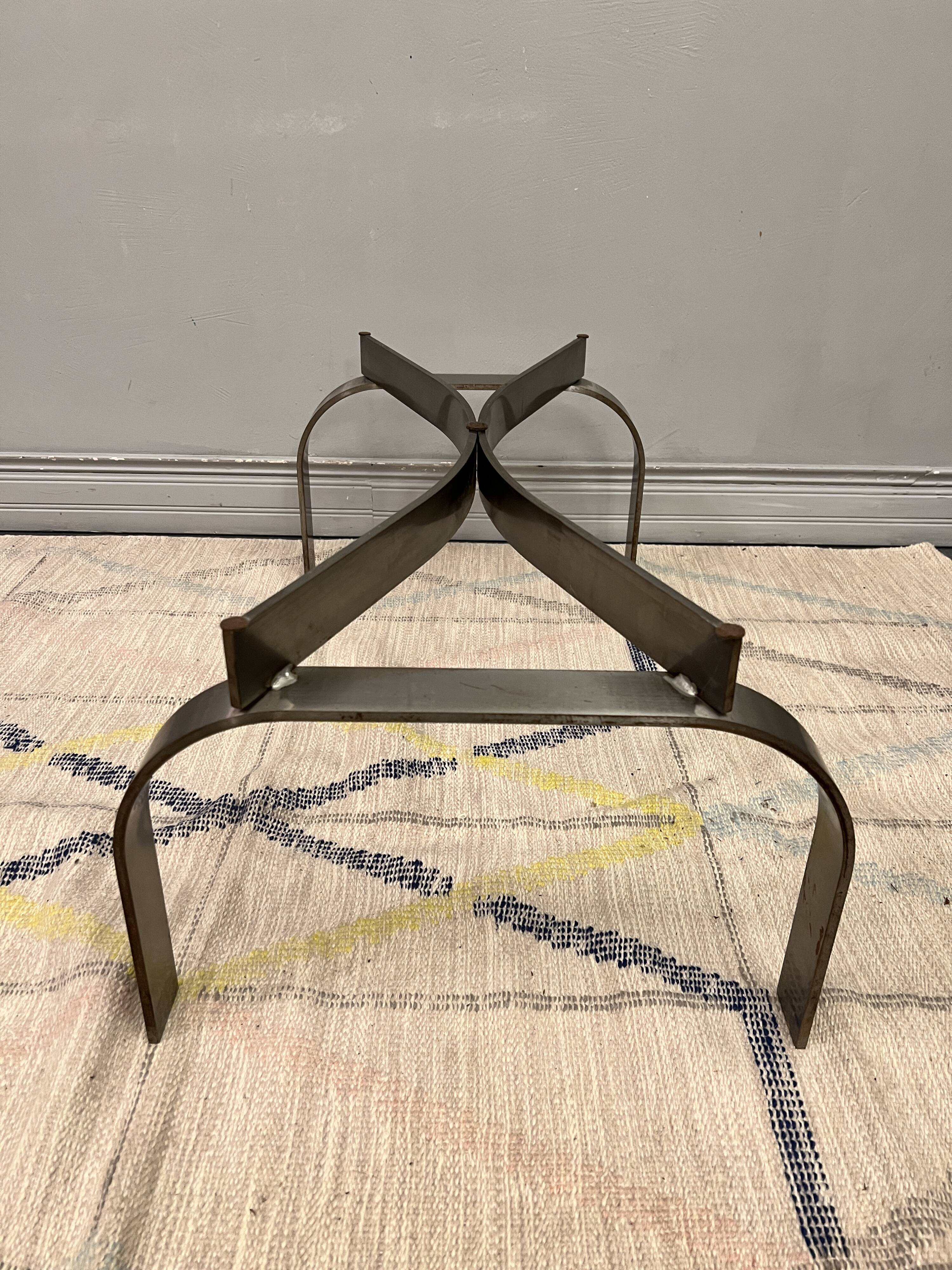 Chromed coffee table and smoked glass