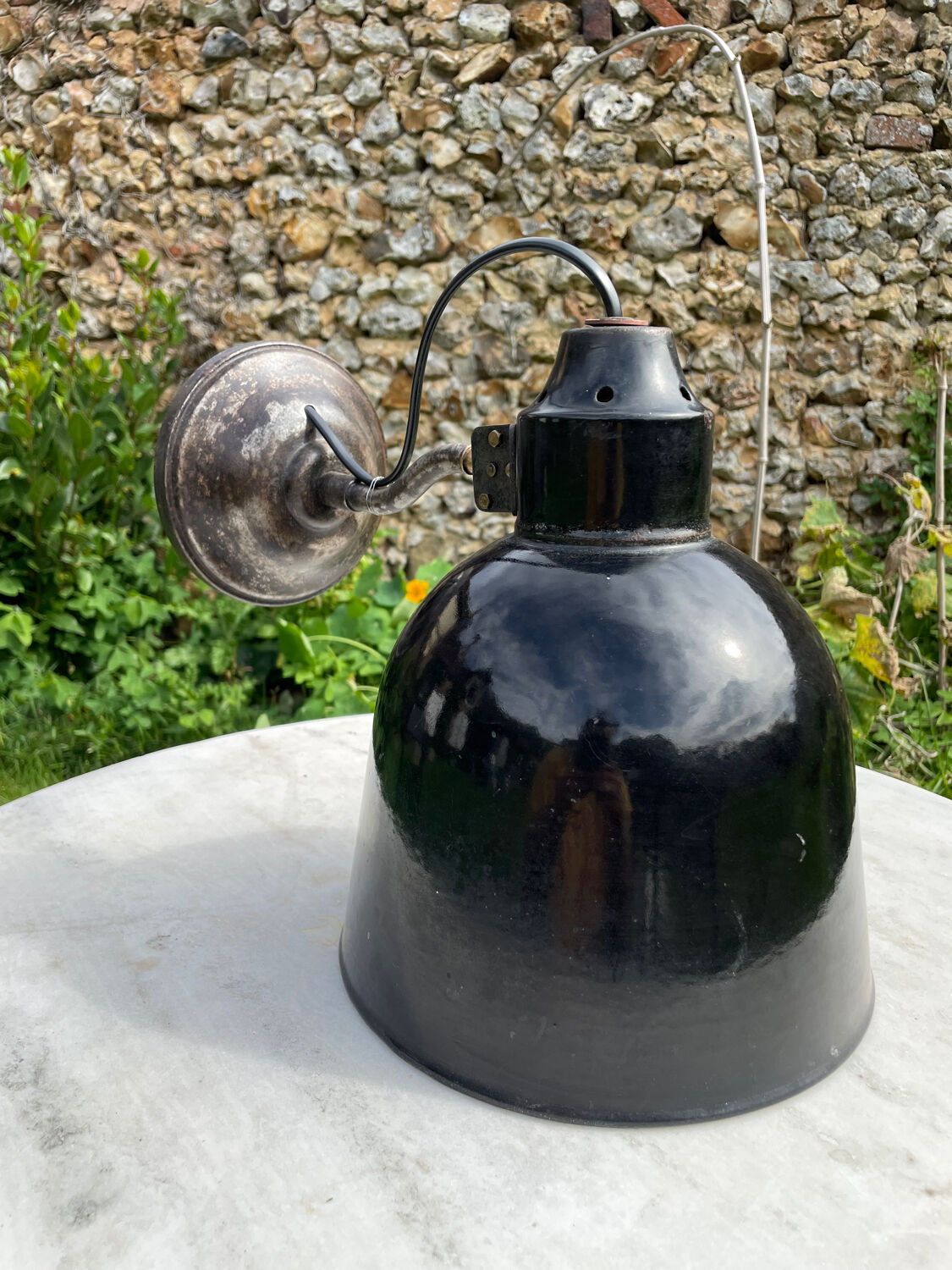 Vintage industrial wall light 1940