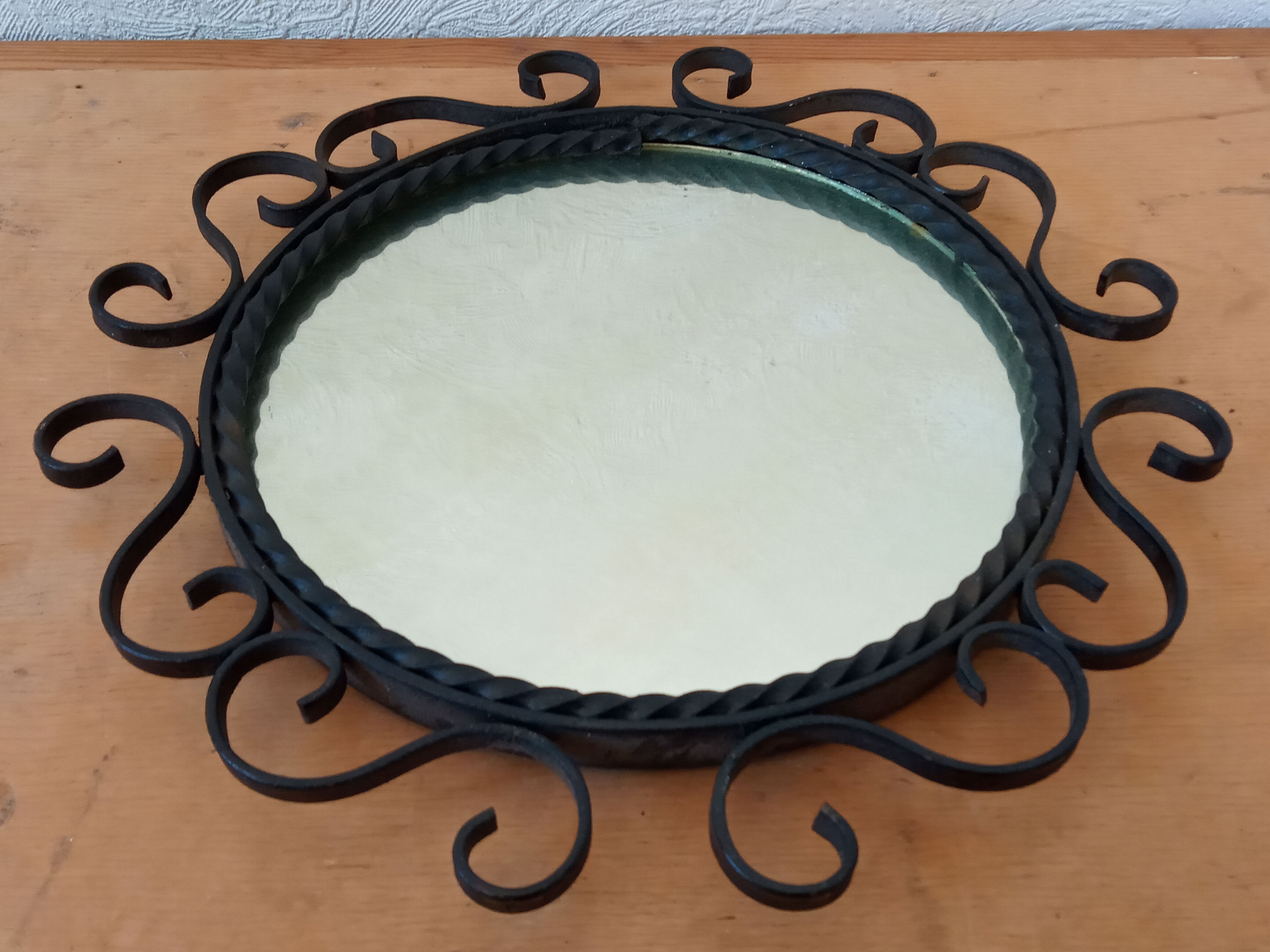 Miroir en fer forgé, années 50, L31 cm