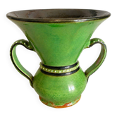 Glazed green terracotta vase