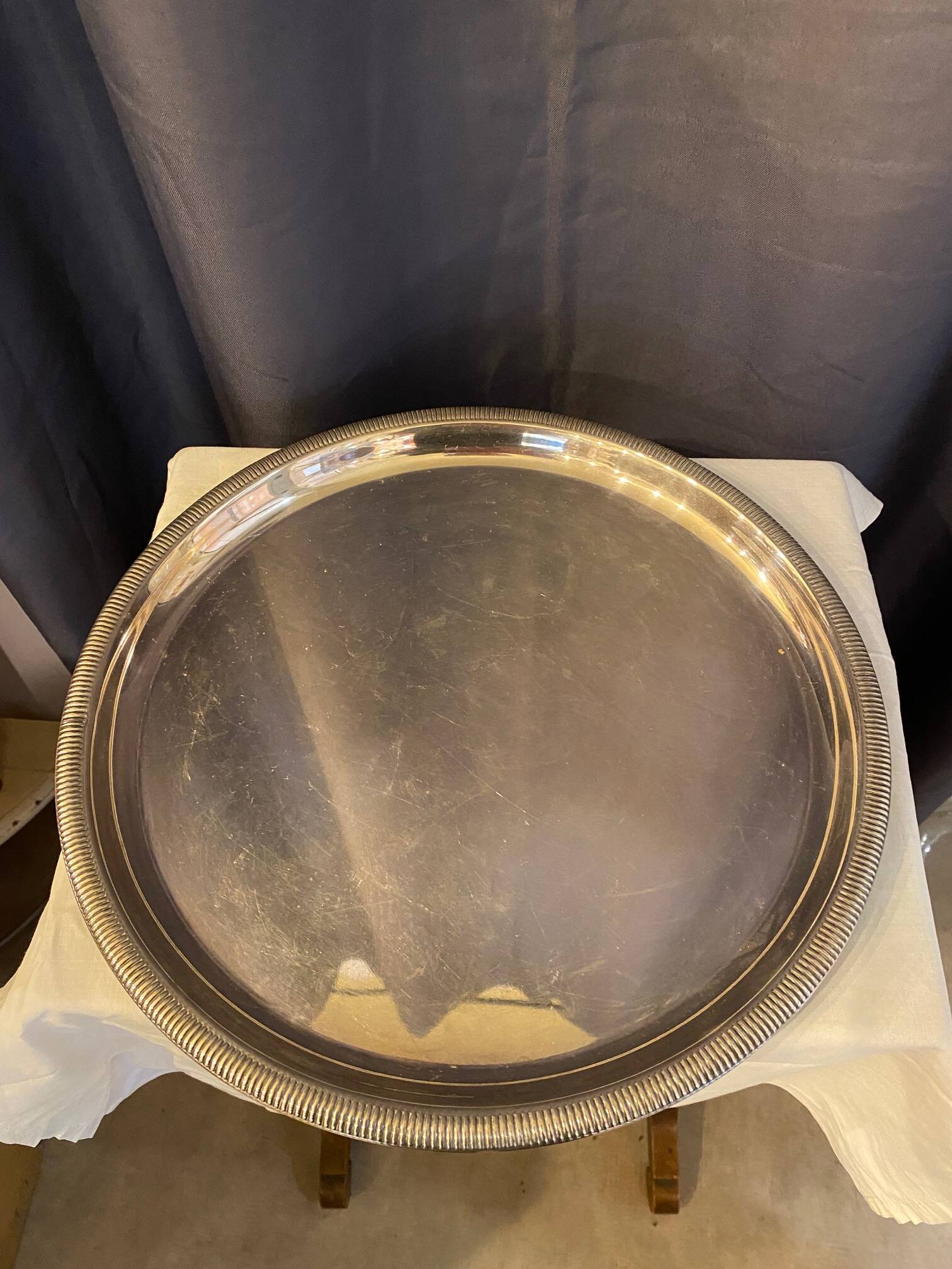 Antique 4-piece tea service silver metal louis xv style godron decor