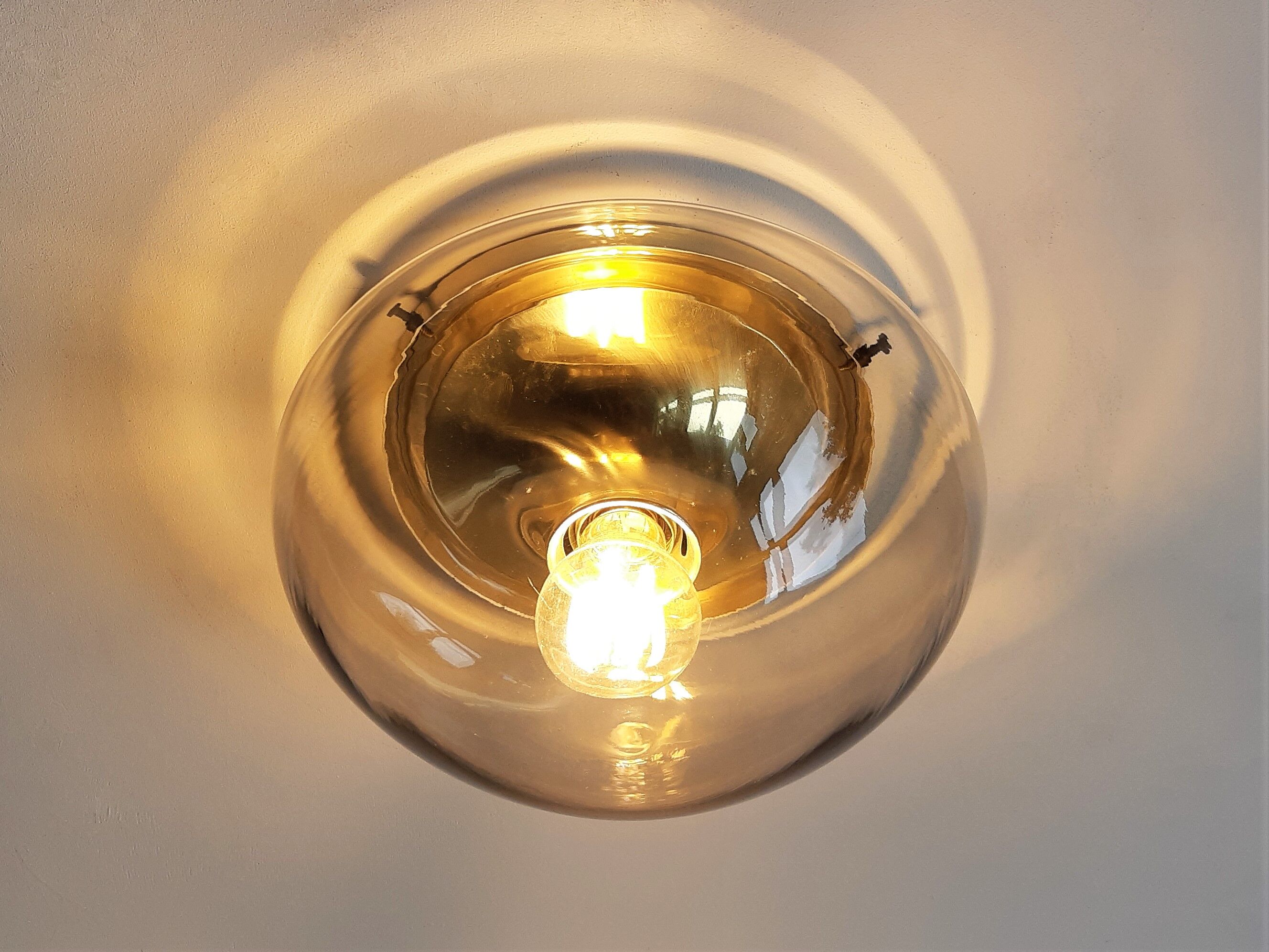 Glass ceiling lamp by Dijkstra Lamps, The Netherlands 1960's/1970's