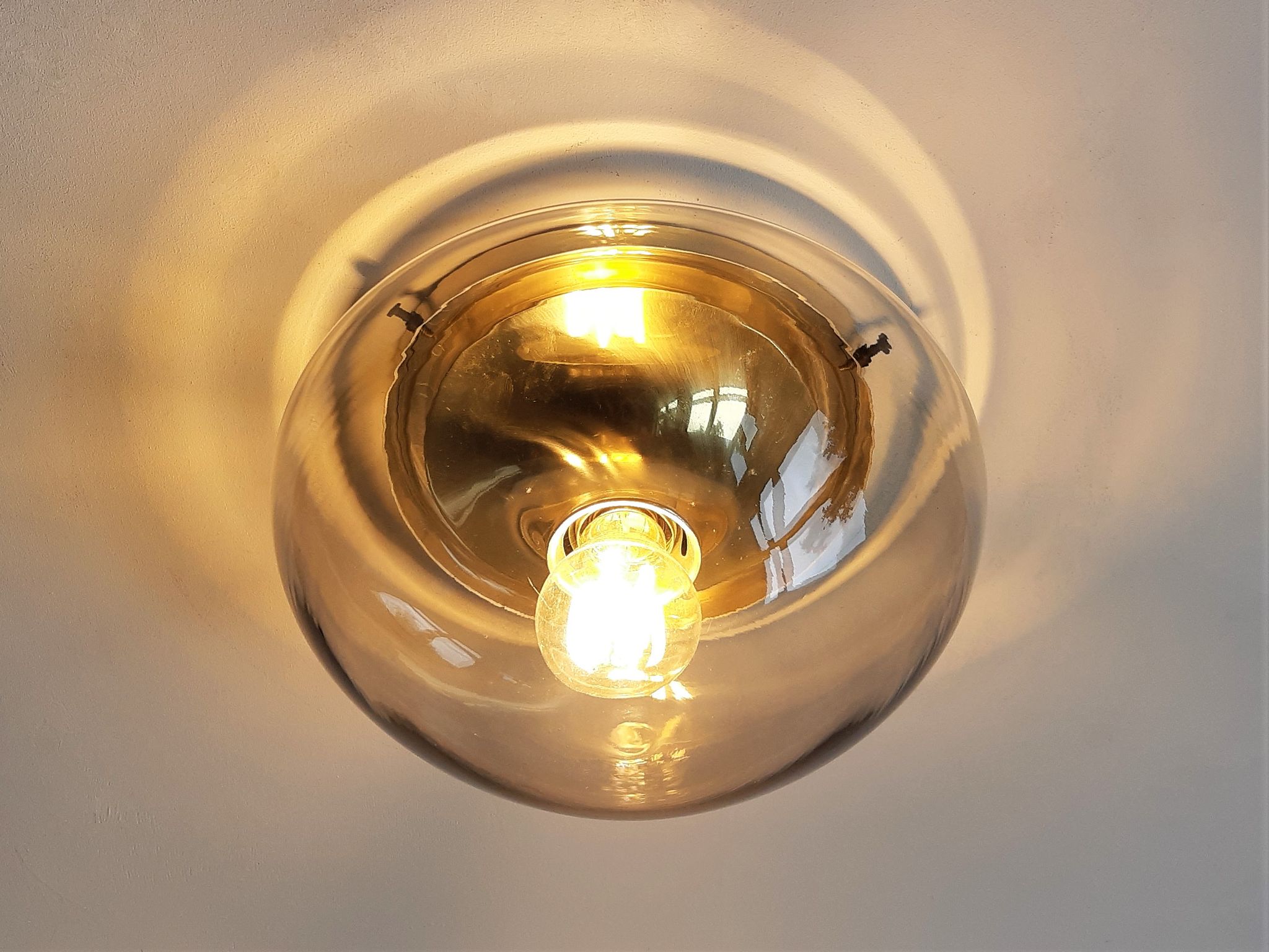 Glass ceiling lamp by Dijkstra Lamps, The Netherlands 1960's/1970's